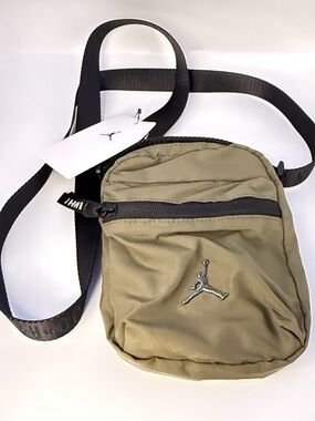 Jordan Olive Crossbody Sling Bag with Black Strap
